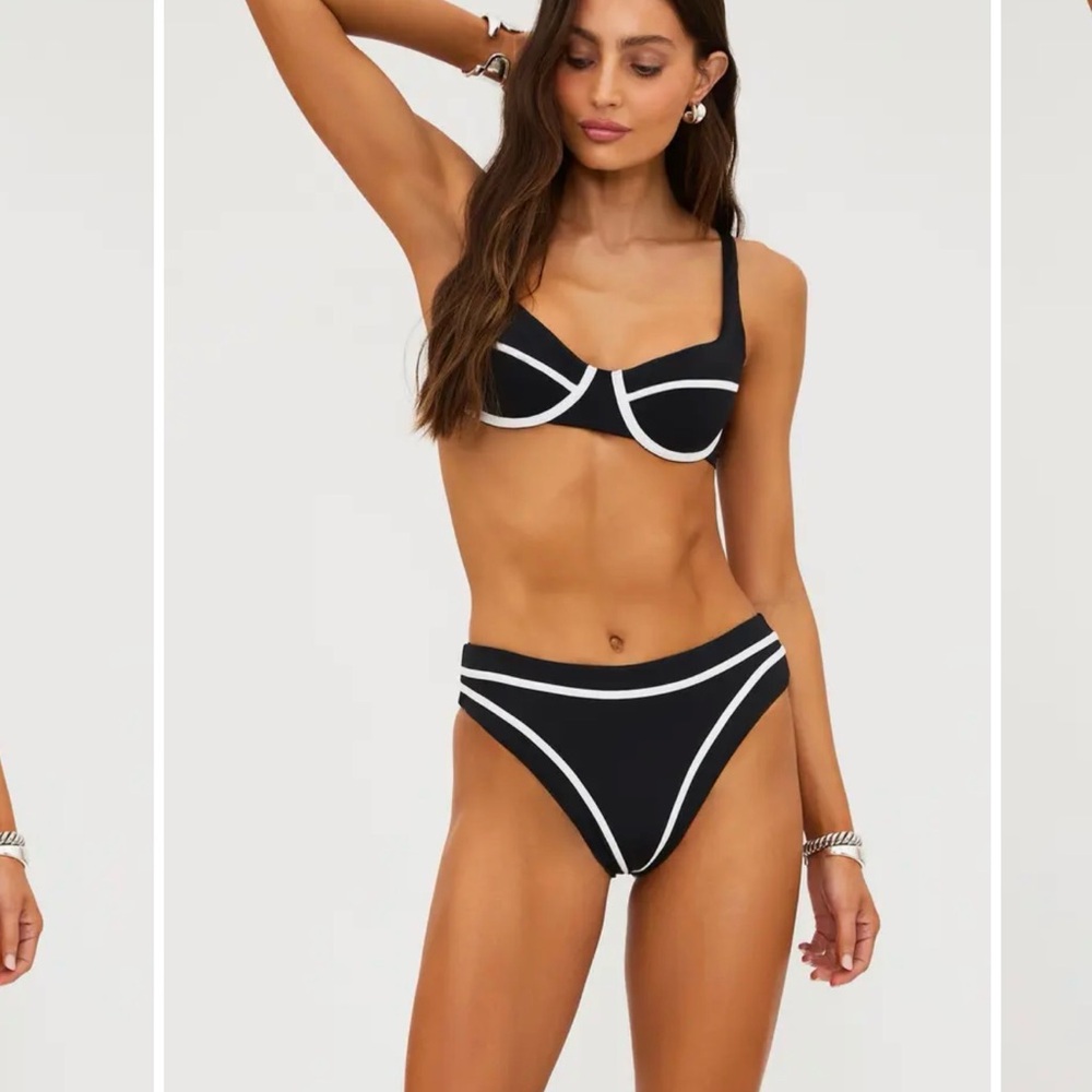 Beach Riot Jemma / Lulu Black & White Underwire Bikini - L in Bandana Black NWT